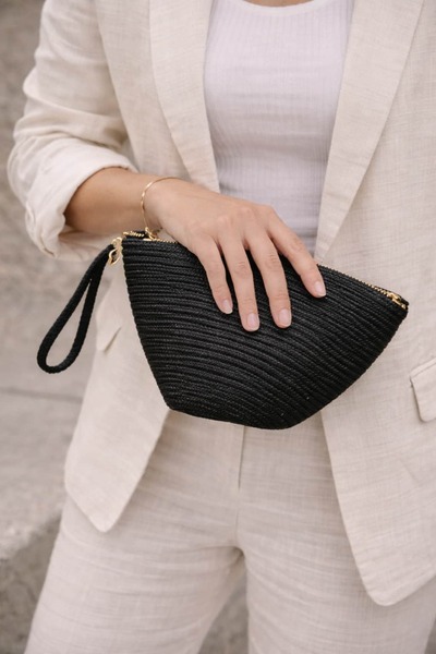 bb butik basic Soft Bohemian Straw Bag – Minimal Summer Handbag Tn3414