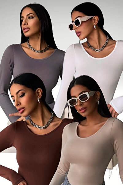 Bipantolon ΓΥΝΑΙΚΕΙΑ ΣΕΤ 4 ΤΕΜΑΧΙΩΝ ΛΕΥΚΗ ΚΡΕΜ ΜΠΛΟΥΖΑ ΚΑΦΕ ΓΚΡΙ ΠΡΙΝΣΕΣ ΜΕ Γ...