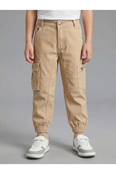 ROBİN KİDS Αγορίστικο μπεζ τζιν παντελόνι με τσέπες cargo