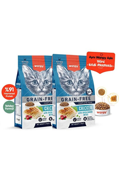Wanpy Tahılsız Tavuklu Yavru Kedi Maması 1,5Kg X 2 Adet
