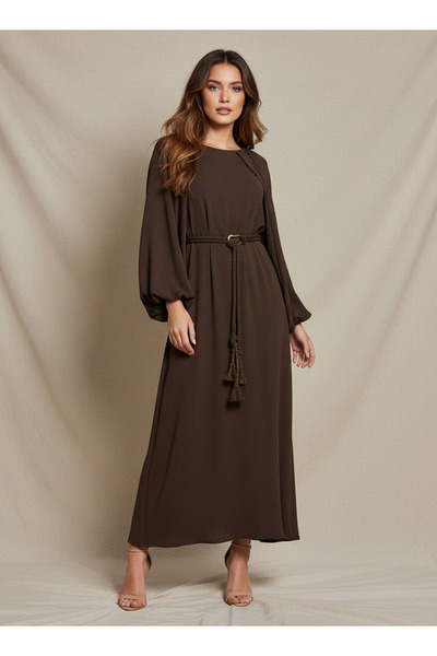Iconic A-line Maxi Dress with Cape Sleeves
