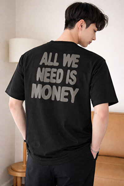 COOL TARZ Ανδρικό μπλουζάκι oversize με στάμπα  "All We Need Is Money " με γρ...