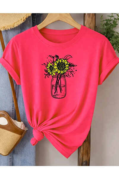 Pink Sky Premium Oversize T-Shirt 100% Βαμβάκι Unisex Άνετη Εφαρμογή Τάση Νέα...