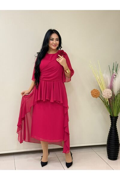 live forever Plus Size Green Chiffon Evening Dress with Floral Appliques