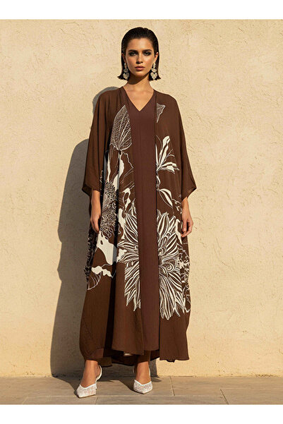 Iconic A-line Midi Dress and Shrug with Floral Print
