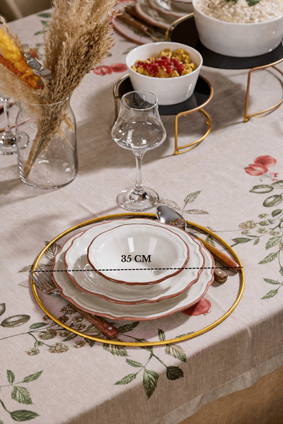 Edora Home Χρυσό 8 τεμάχια κοίλο στρογγυλό σουπλά, αμερικανικό σετ παρουσίαση...