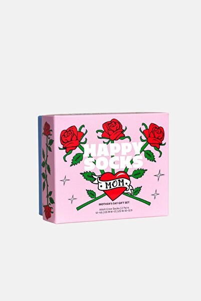 Happy Socks Women's Multicolored Mother's Day Themed 2-Piece Sock Gift Set