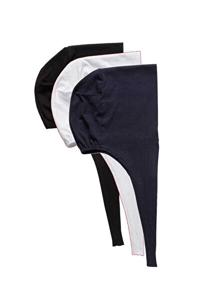 Royaleks 3 τεμάχια μπονέ με κορδόνια από λύκρα σε μαύρο, λευκό και μπλε ναυτικό