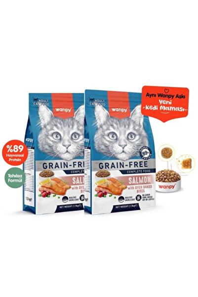 Wanpy Tahılsız Somonlu Yetişkin Kedi Maması 1,5Kg X 2 Adet