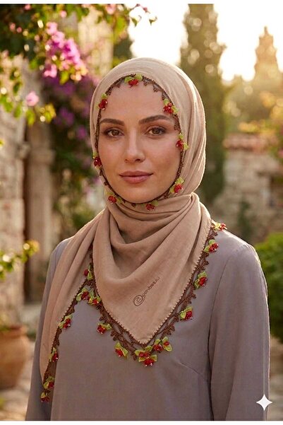 ÇEÇEN HOME Πολύχρωμο κεντημένο με χάντρες και κεντητό σχέδιο, Τυλιχτό μαντήλι...