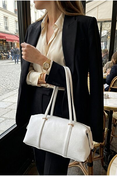 GLONDY Elegans Faux Leather Women's Shoulder Bag White
