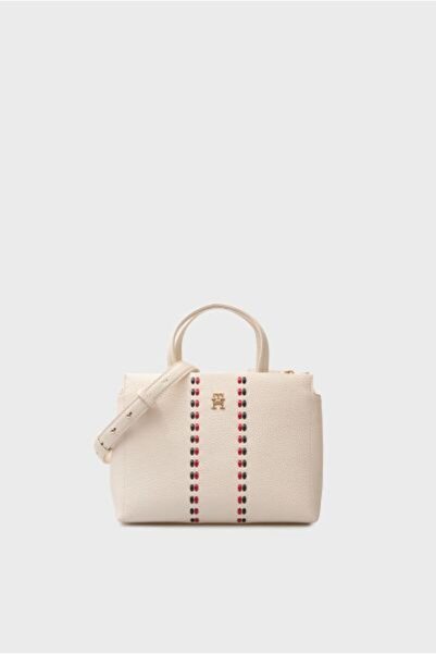 Tommy Hilfiger TIMELESS MINI SATCHEL BEJ KADIN OMUZ ÇANTASI