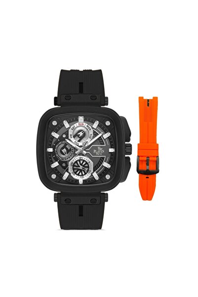 Platin Pierre Sa-Pl-1038Gd-Zq2 Silicone Cord Functions Active Square Men's Wr...