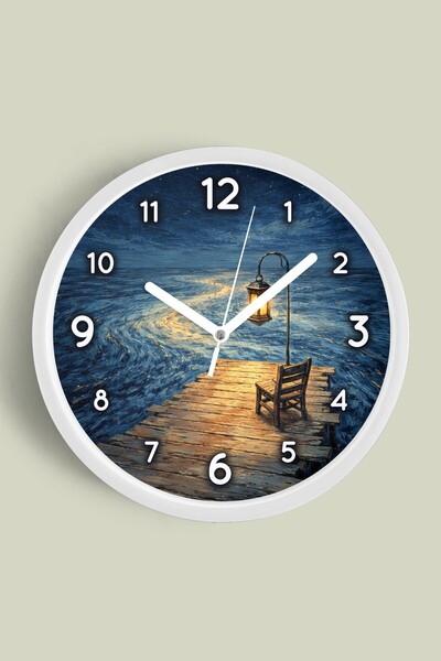 JHAAR Ρολόι τοίχου με σχέδιο ελαιογραφίας – Καλλιτεχνικό, αφηρημένο, μποέμ κα...