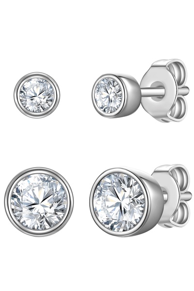 Rafaela Donata Silberohrstecker 2er Set Ohrstecker Sterling Silber Zirkonia weiß