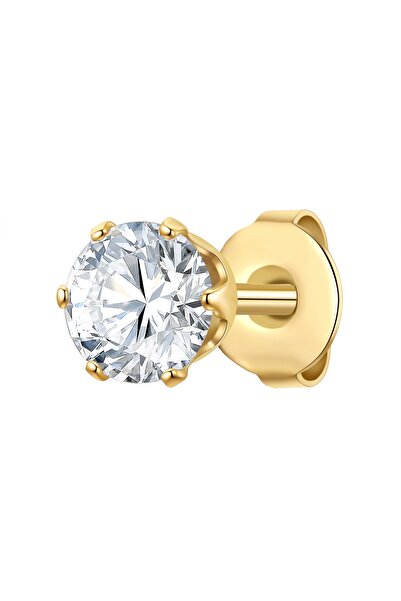 True Rebels Edelstahlohrstecker Ohrstecker Edelstahl gelbgold Zirkonia weiß