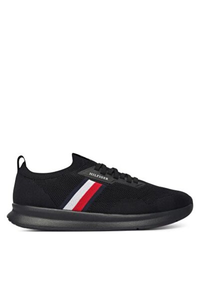 BLACK MALE SNEAKER LIGHTWEIGHT KNITTED RUNNER