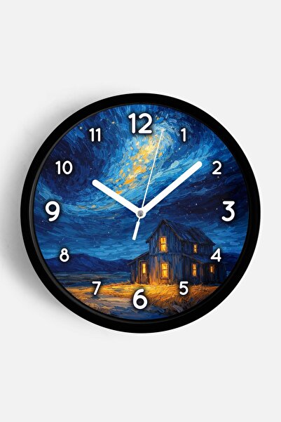 JHAAR Ρολόι τοίχου με σχέδιο ελαιογραφίας – Καλλιτεχνικό, αφηρημένο, μποέμ κα...