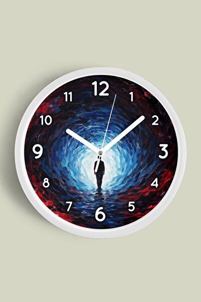 JHAAR Ρολόι τοίχου με σχέδιο ελαιογραφίας – Καλλιτεχνικό, αφηρημένο, μποέμ κα...