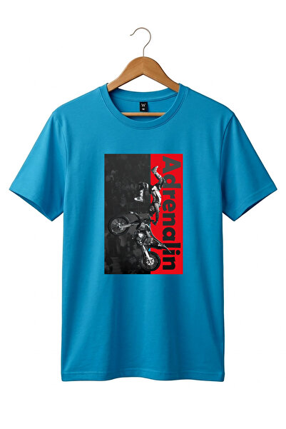 WİDİ Μπλουζάκι Motocross Freestyle με στάμπα αδρεναλίνης, 100% βαμβακερό, τιρ...