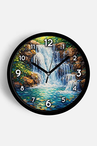 JHAAR Ρολόι τοίχου με σχέδιο ελαιογραφίας – Καλλιτεχνικό, αφηρημένο, μποέμ κα...