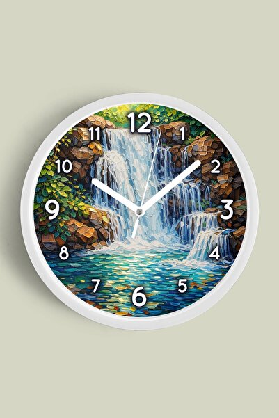 JHAAR Ρολόι τοίχου με σχέδιο ελαιογραφίας – Καλλιτεχνικό, αφηρημένο, μποέμ κα...