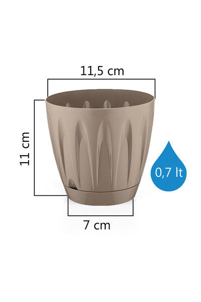 Alezy P001 Papatya Saksı 0.7 Litre 11,5 cm Mocha
