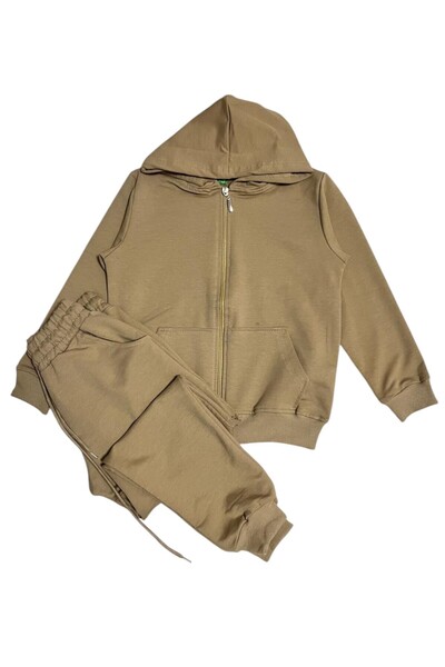 Fil Kids Σετ χειμερινής φόρμας για αγόρια από καφέ βαμβακερό ύφασμα με κουκού...