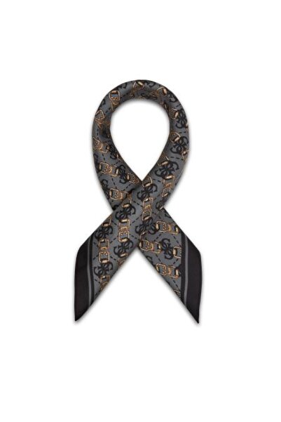 Guess SİYAH LOGOLU DESENLİ KADIN FULAR