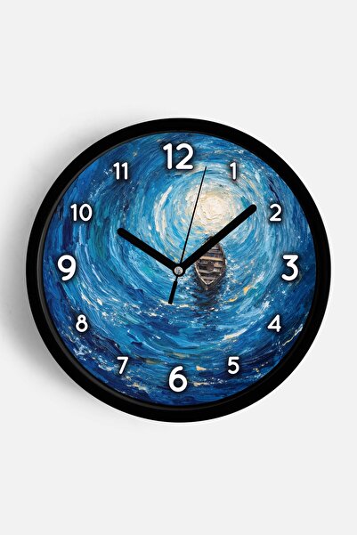 JHAAR Ρολόι τοίχου με σχέδιο ελαιογραφίας – Καλλιτεχνικό, αφηρημένο, μποέμ κα...