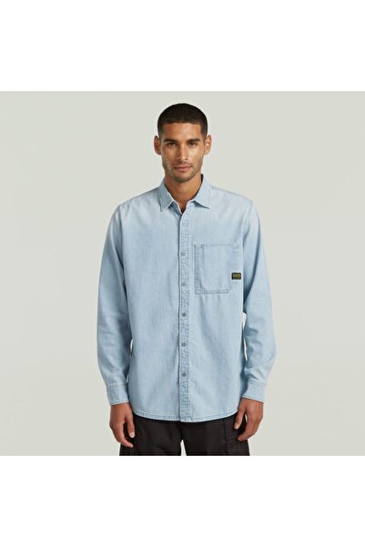 G-STAR RAW MAVİ LOGOLU JEAN ERKEK GÖMLEK