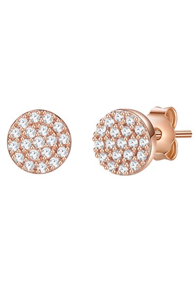 Lulu & Jane Modeschmuckohrstecker Ohrstecker roségold Zirkonia weiß