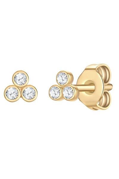 eastside Edelstahlohrstecker Ohrstecker Edelstahl gelbgold Zirkonia weiß