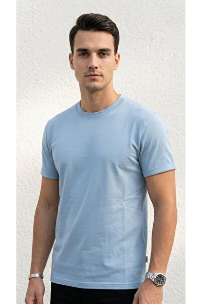 Plus Scorpion Ανδρικό T-shirt Slim Fit Basic – Λαιμόκοψη Crew, Απλό Ύφασμα, Κ...