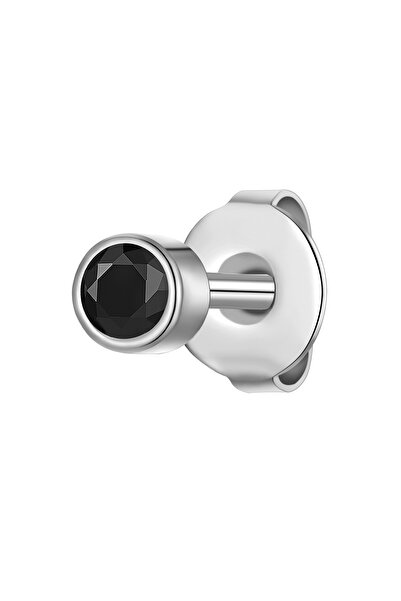 True Rebels Edelstahlohrstecker Ohrstecker Edelstahl Zirkonia schwarz
