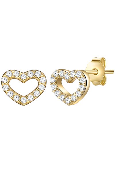 Lulu & Jane Modeschmuckohrstecker Ohrstecker gelbgold Zirkonia weiß