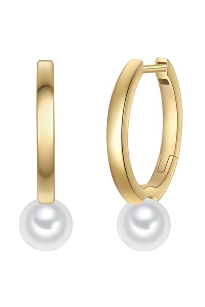Rafaela Donata Silberohrcreolen Creolen Sterling Silber gelbgold Muschelkernp...