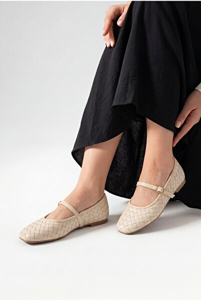 Bufu Petek Women's Summer Comfortable Daily Straw Pattern Ballerinas