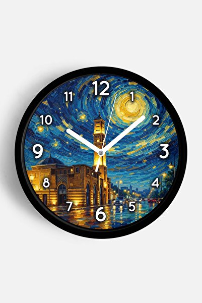 JHAAR Ρολόι τοίχου με σχέδιο ελαιογραφίας – Καλλιτεχνικό, αφηρημένο, μποέμ κα...