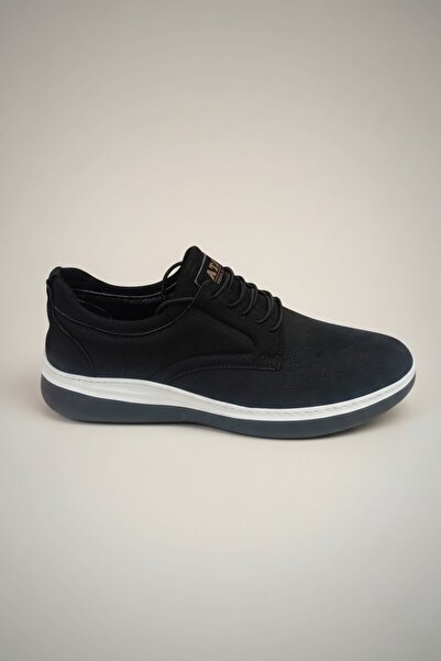 Modayak Ata M510 Black Velvet Genuine Leather Eva Sole Lace-Up Daily Men's Shoes