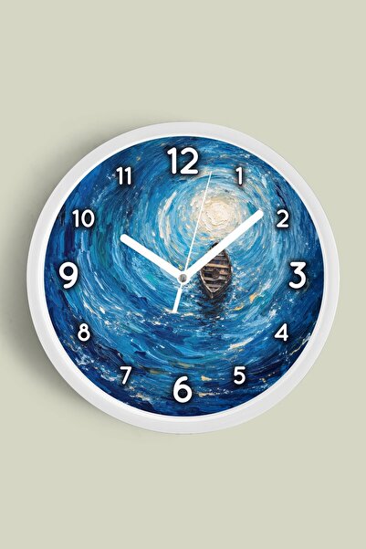 JHAAR Ρολόι τοίχου με σχέδιο ελαιογραφίας – Καλλιτεχνικό, αφηρημένο, μποέμ κα...