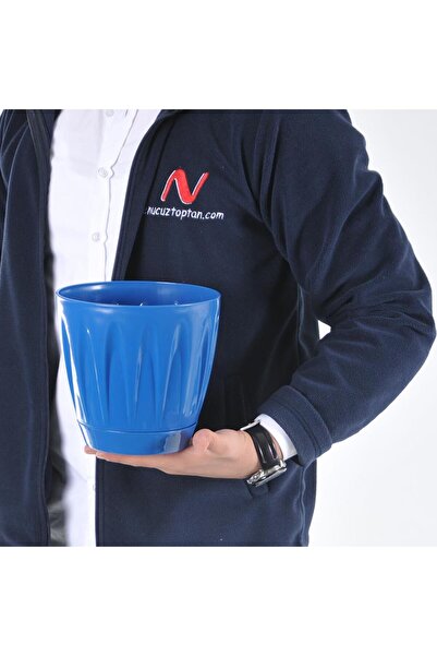 Alezy P003 Papatya Tabaklı Saksı 3 Litre 18 cm Siyah