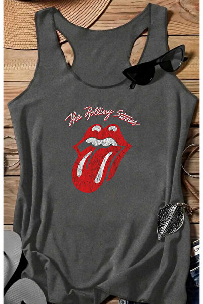 SUNFREE ROLLING STONES Γυναικείο Αμάνικο Φανελάκι Κολύμβησης με Στάμπα