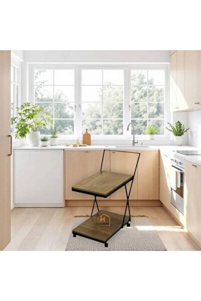 Al Saadah Home Wooden Serving Cart