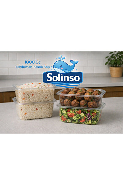 SOLINSO 🐳Plastik Sızdırmaz Kap 1000 Gr Cc Kullan At Tek Kullanımlık Plastik ...