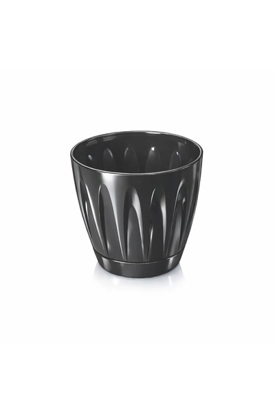 Alezy P003 Papatya Tabaklı Saksı 3 Litre 18 cm Siyah
