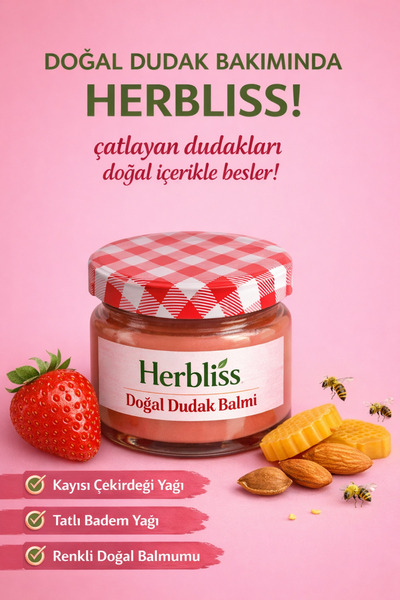 Herbliss Herblis Doğal Dudak Balmı Dudak Nemlendirici Çatlama Önleyici 20 Ml
