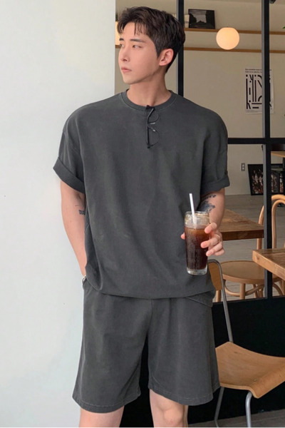 COOL TARZ Ανδρικό μπλουζάκι oversized με σορτς, άνετο καλοκαιρινό σετ