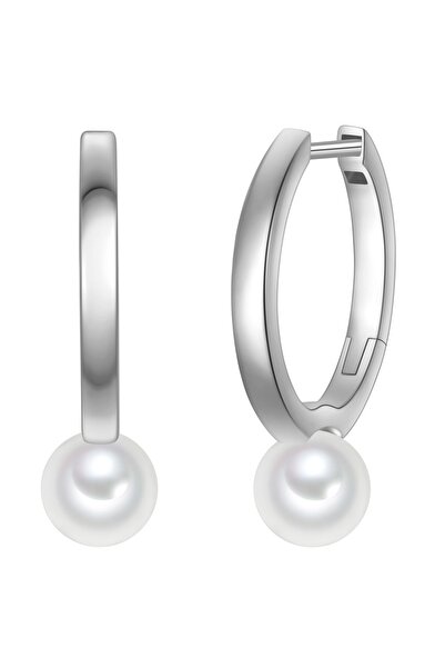 Rafaela Donata Silberohrcreolen Creolen Sterling Silber Muschelkernperle weiß