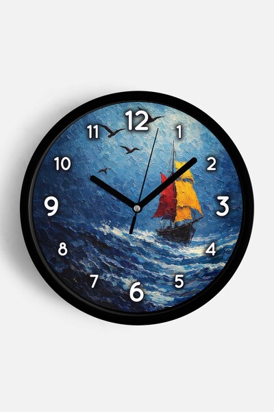 JHAAR Ρολόι τοίχου με σχέδιο ελαιογραφίας – Καλλιτεχνικό, αφηρημένο, μποέμ κα...